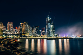 Картинка barangaroo города -+огни+ночного+города панорама ночь огни