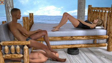 Картинка 3д+графика люди+ people девушка парни взгляд фон