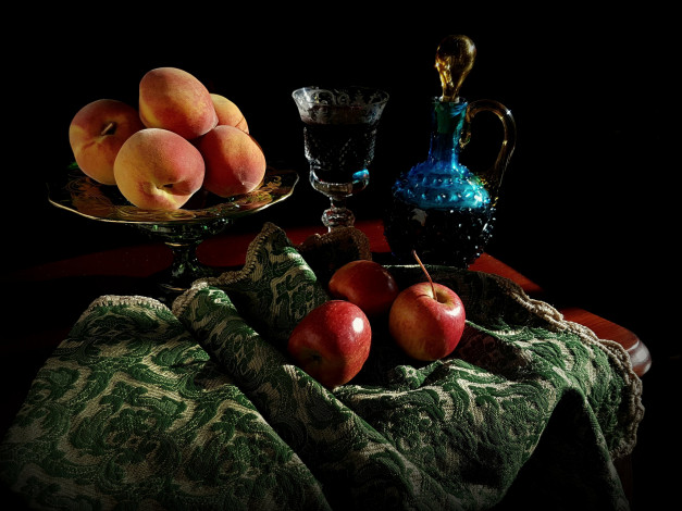 Обои картинки фото еда, натюрморт, вино, фрукты