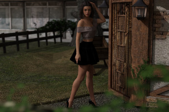 Картинка 3д+графика фантазия+ fantasy девушка взгляд фон