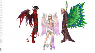 Картинка календари аниме крылья девушка юноша взгляд