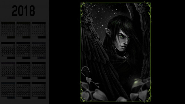 Обои картинки фото календари, фэнтези, мужчина, взгляд