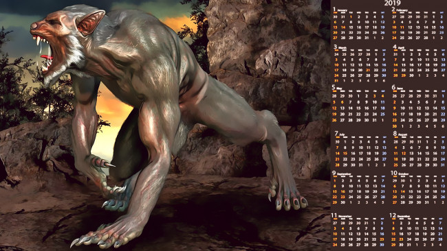Обои картинки фото календари, 3д-графика, камень, монстр, существо