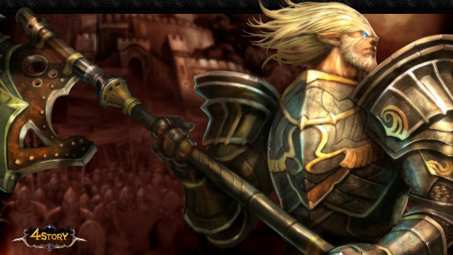 Обои картинки фото видео игры, 4 story, мужчина, броня, оружие, воин, существо