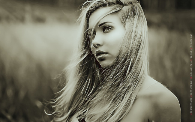 Обои картинки фото календари, компьютерный дизайн, девушка, профиль