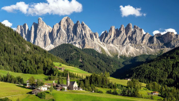 Картинка val+di+funes santa+maddalena italy города -+панорамы val di funes santa maddalena