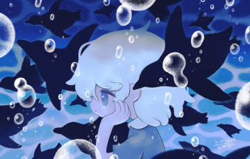 Картинка аниме животные +существа девушка