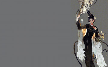 Картинка рисованное люди девушка цветы корзинка шаль