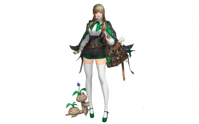 Обои картинки фото oceans&empires, видео игры, ---другое, девушка, сумка, человечки, чулки