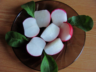 Картинка еда редис +репа +редька листья красный