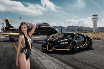 обоя девушки, mila azul , екатерина волкова, самолет, автомобиль, купальник