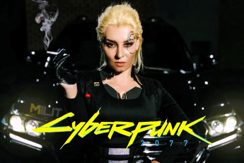 Картинка девушки анна+шаховская образ косплей наряд сигарета перчатки машина