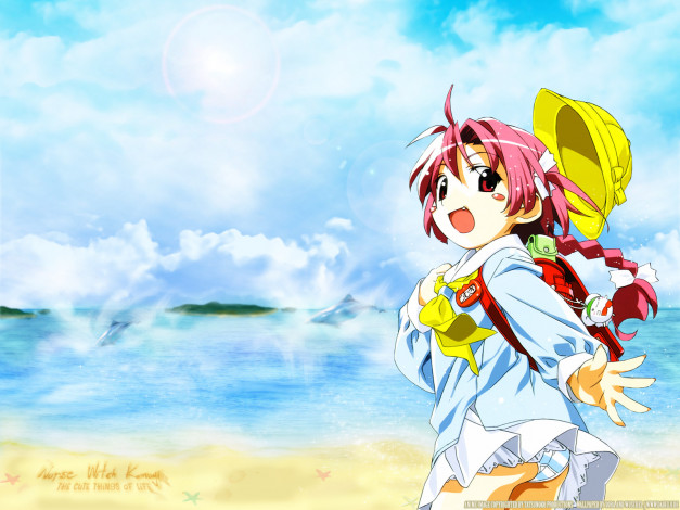 Обои картинки фото аниме, nurse, witch, komugi, chan