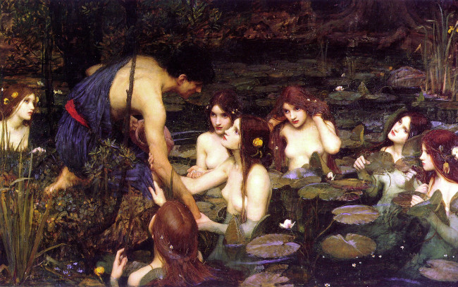 Обои картинки фото john, william, waterhouse, hylas, and, the, nymphs, рисованные