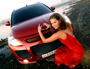 Картинка автомобили авто девушками и девушки