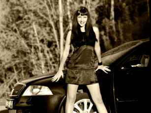 Картинка автомобили авто девушками и девушки