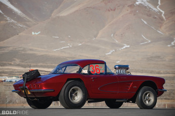 Картинка 1961 chevrolet big john mazmanian corvette drag racing car автомобили hotrod dragster