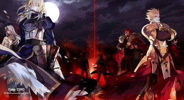 Картинка аниме fate zero emiya kiritsugu kotomine kirei saber toosaka tokiomi rider gilgamesh waver velvet irisviel einzbern