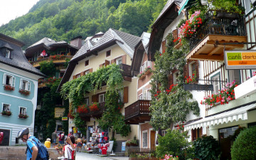 Картинка города здания дома hallstatt австрия