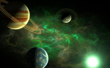 Картинка космос арт планеты звезды вселенная