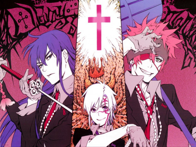 Обои картинки фото аниме, gray, man, allen, walker, kanda, yuu, lavi