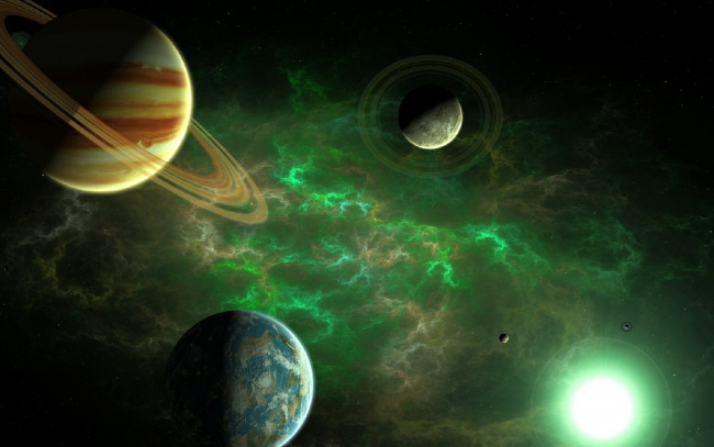 Обои картинки фото космос, арт, планеты, звезды, вселенная