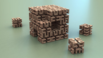 Картинка 3д графика modeling моделирование квадраты