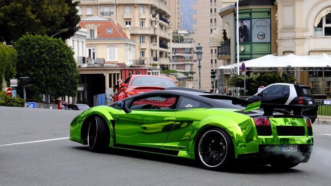 Обои картинки фото автомобили, выставки, уличные, фото, fl, exclusive, gallardo, lamborghini