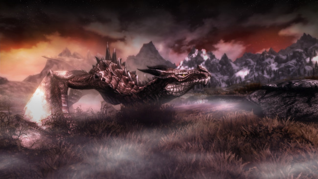 Обои картинки фото видео, игры, the, elder, scrolls, skyrim, дракон