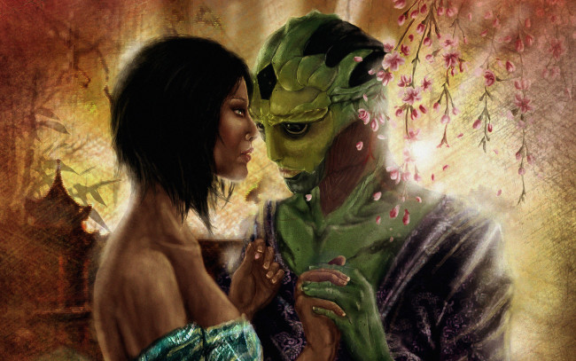 Обои картинки фото фэнтези, красавицы, чудовища, любовь, цветы