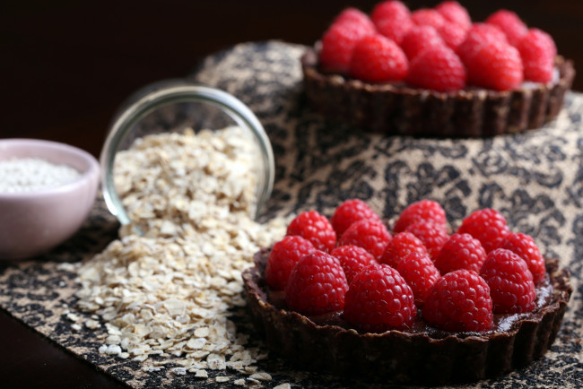 Обои картинки фото еда, пирожные, кексы, печенье, малина