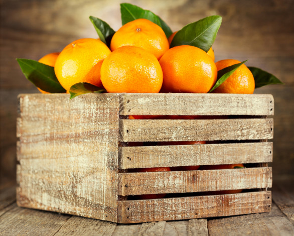 Обои картинки фото еда, цитрусы, плоды, ящик
