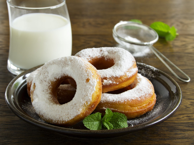 Обои картинки фото еда, хлеб,  выпечка, пончики