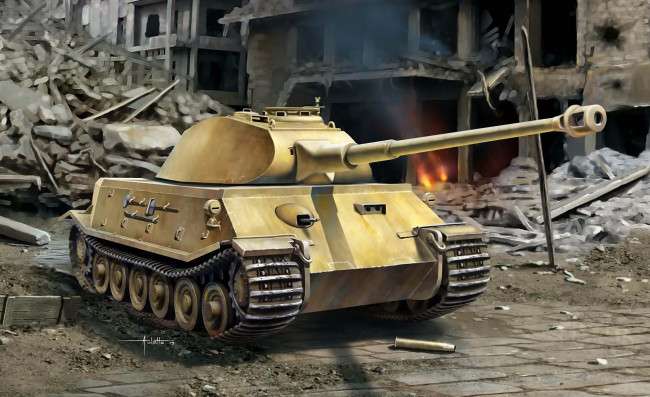 Обои картинки фото рисованные, армия, танк