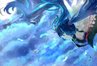 Картинка аниме vocaloid арт hatsune miku небо девушка
