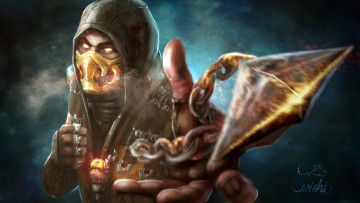 Картинка видео+игры mortal+kombat+x mortal kombat x scorpion персонаж игра арт