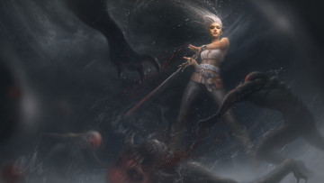 Картинка видео+игры the+witcher+3 +wild+hunt девушка the witcher 3 wild hunt art ciri монстры арт ведьмак