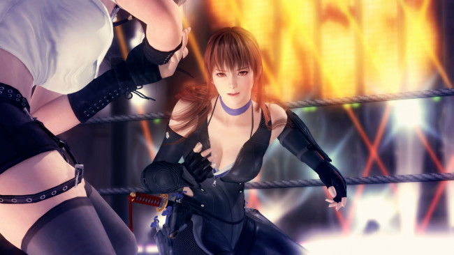 Обои картинки фото видео игры, dead or alive 5, девушка, поза, фон, взгляд