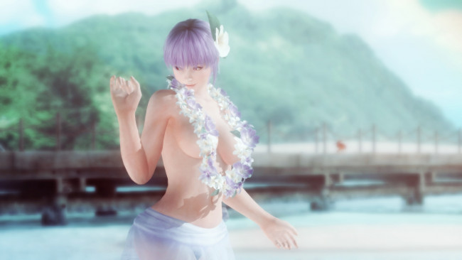 Обои картинки фото видео игры, dead or alive 5, фон, поза, взгляд, девушка