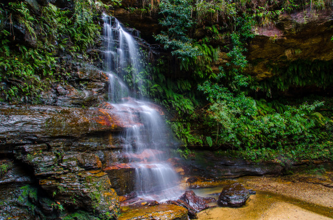 Обои картинки фото природа, водопады, водопад, река, лес