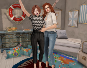 Картинка 3д+графика люди+ people взгляд фон девушки