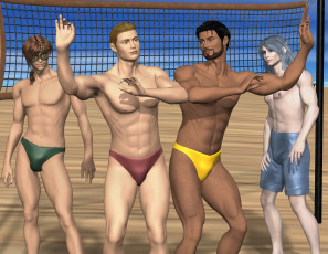 Картинка 3д+графика фантазия+ fantasy фон взгляд парни