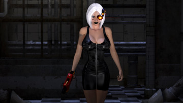 Картинка 3д+графика фантазия+ fantasy девушка взгляд оружие фон