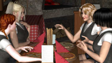 Картинка 3д+графика люди+ people фон взгляд девушки