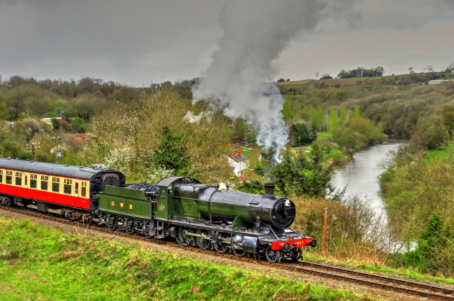 Обои картинки фото техника, паровозы, рельсы, паровоз