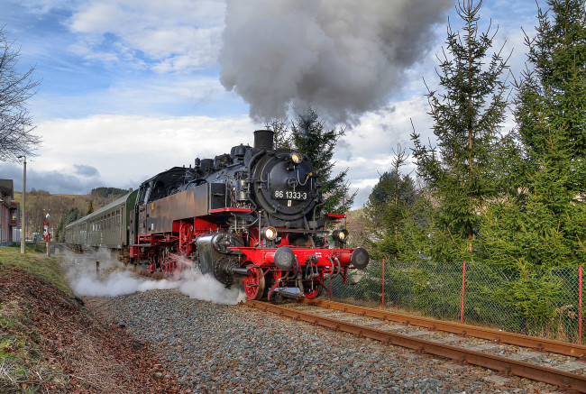 Обои картинки фото техника, паровозы, рельсы, паровоз