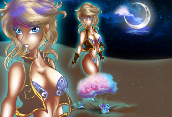 Картинка рисованное комиксы фон девушка месяц джин взгляд