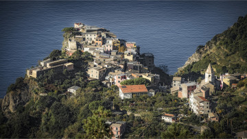 Картинка corniglia+-+liguria++italia города -+панорамы побережье