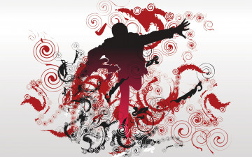 Картинка векторная+графика люди+ people гитара человек спирали завитки