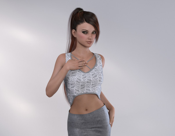 Обои картинки фото 3д графика, люди , people, фон, взгляд, девушка